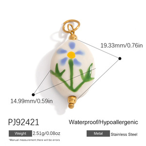 Men nghệ thuật Gallery | 18K PVD mạ vàng thép không gỉ Men quyến rũ đối với DIY trang sức làm | hay thay đổi mùa hè mặt dây - Product Image 4