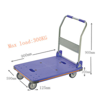 Chariot à roulettes multifonction 300kg, plate-forme en plastique, chariot à main pliable, outils camion à main