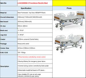 Election 3 fungsi kasur medis rumah sakit, Ranjang medis otomatis tugas berat dengan sistem pengangkat - Product Image 4