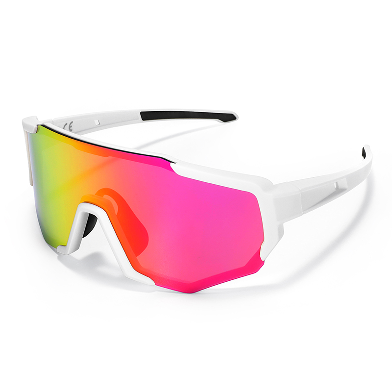 Montura blanca mate + lente rosa