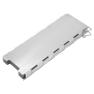 Parabrisas plegable de aleación de aluminio, 24x8,5 cm, 10 piezas, para estufa de camping, uso en exteriores - Product Image 1