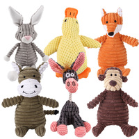 Jouets en peluche pour chiens : poupée en peluche pour la dentition et le mordage, jouets en peluche couineurs en forme d'animaux, ensemble de jouets à mâcher pour animaux de compagnie