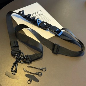 ユニバーサルナイロン携帯ネック肩テザーパッチストラップクロスボディ携帯電話ストラップ安全バックル付き - Product Image 2