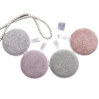 Serviette démaquillante en microfibre réutilisable en bambou chiffon de nettoyage du visage lavable à motif solide et durable pour le bain