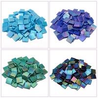 Mini tuiles de mosaïque en verre colorées irisées à fusion à chaud pour artisanat DIY en vrac