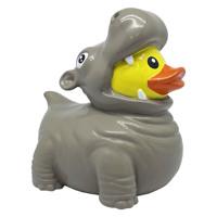 Canard en caoutchouc personnalisé avec logo pieuvre, PVC, 9 cm, grande taille, canard lion, jouets de bain imprimés en gros pour bébés, jouets couineurs