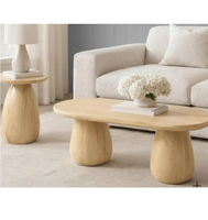 Ensemble de table basse et table d'appoint en bois massif de qualité supérieure pour salon, bureau à domicile, hôtel et salle de séjour, meubles en bois élégants
