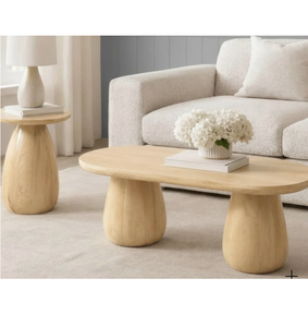 Premium Solid Wood Center <b>Table</b> and <b>Side</b> <b>Table</b> Combo Set <b>for</b> <b>Living</b> <b>Room</b> Home Office Hotel and Lounge Elegant <b>Wooden</b> Furniture - Product Image 1