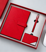 Ensemble cadeau créatif pour entreprise, comprenant un porte-cartes de visite en métal, un carnet et un bloc-notes, avec porte-cartes de visite