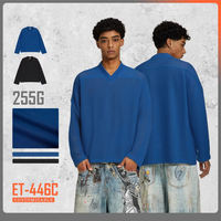 Maillot de hockey en mesh pour homme, manches longues, col en V, coupe ample, streetwear, décontracté, sport, personnalisable avec logo
