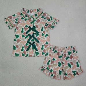 ชุดสองชิ้นสำหรับเด็กผู้หญิงลายเสือดาวสดใส เสื้อแขนสั้นผ้าไหมนมน้ำหนักเบา กางเกงขาสั้นผูกเชือก ชุด 2 ชิ้น - Product Image 5
