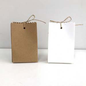 Sac cadeau en papier kraft rétro KM, bricolage, bijoux, biscuits, faveur de mariage, boîte à bonbons, emballage alimentaire, sac avec corde, fête d'anniversaire - Product Image 5