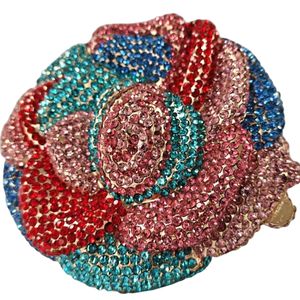 Bolso de Noche Elegante para Mujer con Pedrería Floral, Brillante, con Cristales en 3D, Tipo Clutch, con Cadena, para Citas y Cócteles - Product Image 4