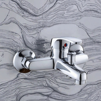 Mitigeur de douche thermostatique mural chromé style moderne à poignée unique avec pommeau de douche carré – Garantie 3 ans