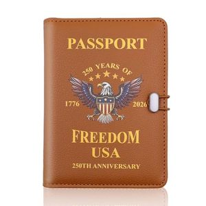 Cartera de Pasaporte Unisex Vintage de Cuero PU con Cierre de Botón y Bloqueo RFID, Porta Tarjetas de Viaje Familiar - Product Image 1