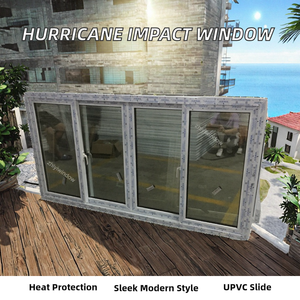 Ventanas con Aislamiento Térmico y Diseño de Deslizamiento Horizontal para Hoteles Resistentes a Huracanes, con Marco Moderno de UPVC - Product Image 2