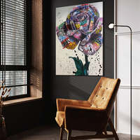 Moderne Rue Graffiti Art Rose Toile Abstraite Couleur Fleur Impression Sur Toile Mur Photos conception drop shipping