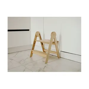 उच्च गुणवत्ता वाली लकड़ी तह रसोई दो कदम सीढ़ी सीखने टॉवर