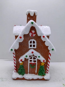 <span class=keywords><strong>Casa</strong></span> di pan di zenzero con caramelle in resina con luce a Led Macaron <span class=keywords><strong>biscotto</strong></span> di natale case in resina ornamento - Product Image 2