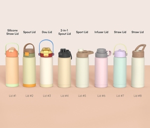 Đôi Tường 304 Thép Không Gỉ Cách Điện Nước Trẻ Em <span class=keywords><strong>Flask</strong></span> Trẻ Em Chai Nước Với Rơm Nắp - Product Image 5