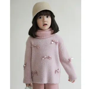 D1292 한국어 스타일 어린이 두꺼운 겨울 의류 달콤한 소녀 따뜻한 니트 스웨터 아름다운 활