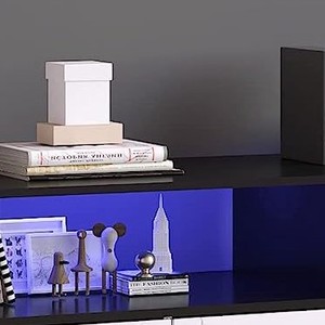 Meuble <span class=keywords><strong>TV</strong></span> LED de haute qualité adapté à toutes les tailles de téléviseurs avec rangement Meuble <span class=keywords><strong>TV</strong></span> moderne avec étagère en verre réglable - Product Image 5