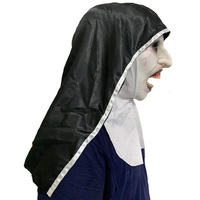 Masque de nonne pleine tête en gros Costume accessoires de fête masque Halloween masque de nonne maléfique avec foulard
