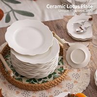 Assiettes et plats en porcelaine fine, céramique, nouvelle porcelaine à la cendre d'os, blanc pur, pour restaurant, hôtel, dîner, dessert et accompagnement, vente en gros à prix abordable