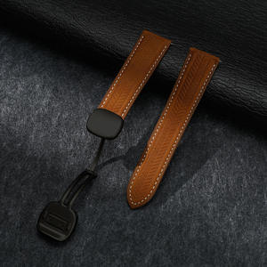 Nouveau bracelet de montre en cuir pleine fleur à motif grain de blé pour <span class=keywords><strong>Huawei</strong></span> – Bracelet de remplacement sportif et respirant en cuir - Product Image 3