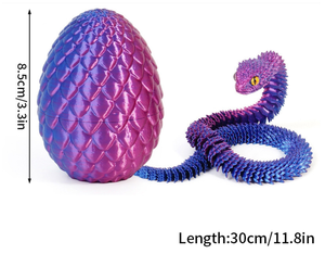 Novacross 3D Impresso <span class=keywords><strong>Snake</strong></span> Egg Joint Criativo Moda Estatueta Dinossauro De Plástico Animal Brinquedos para Crianças New Fun Play - Product Image 4