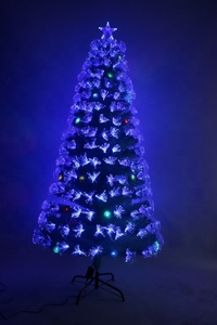 Sapin de Noël en fibre optique PVC <span class=keywords><strong>bleu</strong></span> clair, décoration de Noël pour la maison - Product Image 2