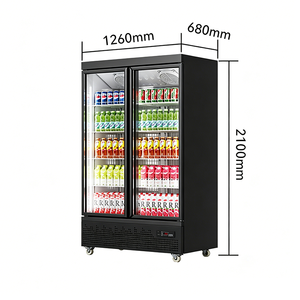 Vitrine réfrigérée commerciale 930L, refroidisseur de boissons à montage supérieur, réfrigérateur vertical à double porte vitrée pour supermarché **2-10 - Product Image 6