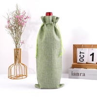 Sacs Cadeaux Élégants pour Vin Rouge et Champagne 5,9x13,7 Pouces en Tissu de Jute et Lin Recyclable – Emballage pour Bouteilles de Vin