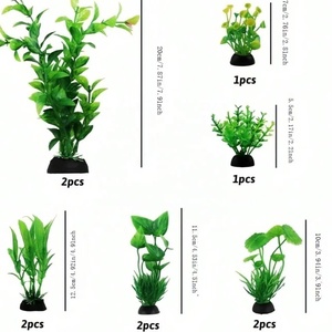 Práctico Set Completo de 10 Piezas de Decoración para Acuario, Plantas Artificiales de Agua, Set Completo de Paisajismo para Pecera, No Tóxico - Product Image 6