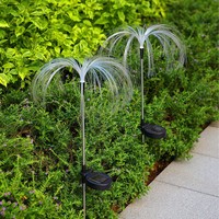 Wasserdichte Landschafts-Bodenleuchte in Quallenform, 25cm Durchmesser, Farbige Glasfaser-Solar-Lichterkette, Jellyfire-Lampe für Außenbereich
