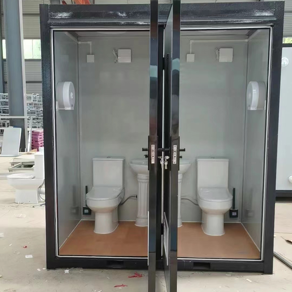 Modern Outdoor Public Camping Portable Toilet Graphic Design with Mobile Plastic Blue White Made of Sandwich Panel From China 5