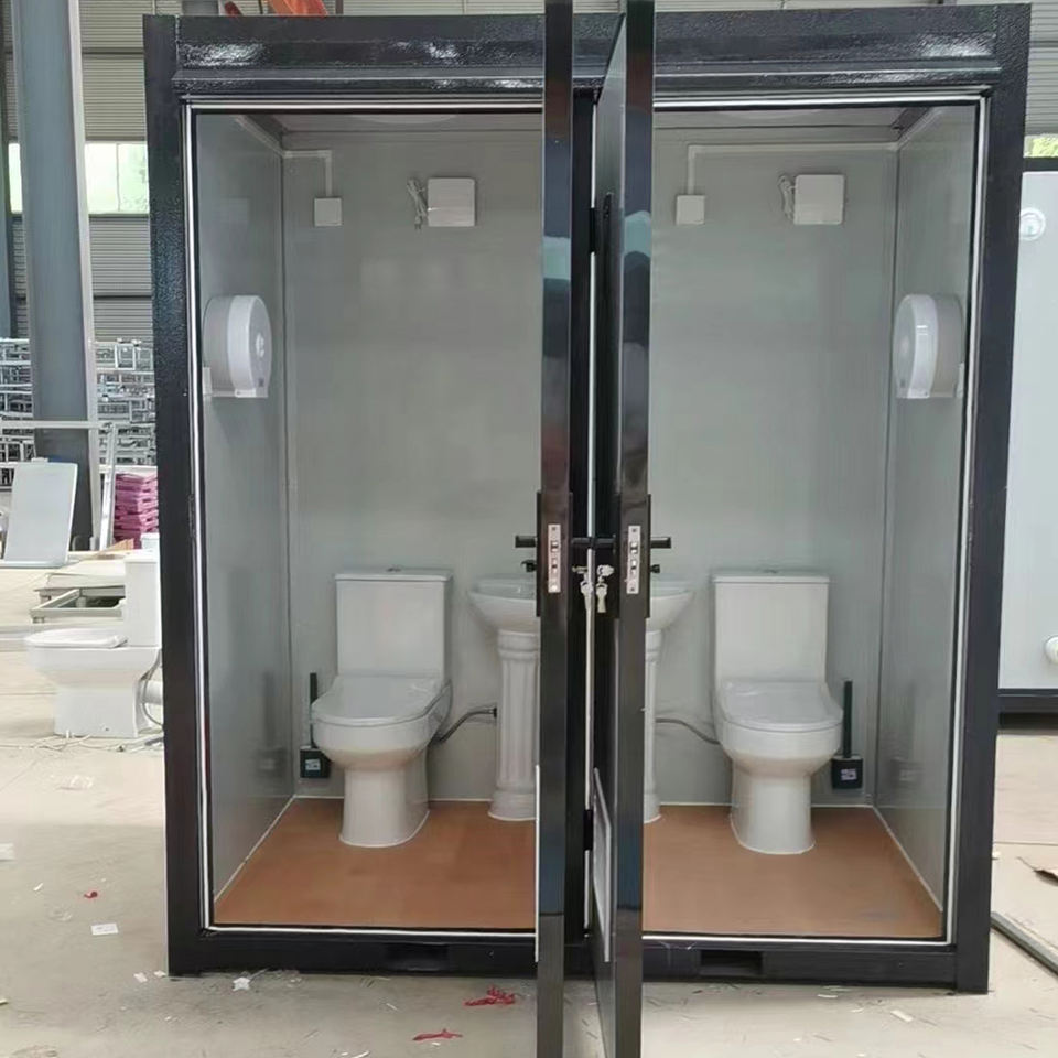 Modern Outdoor Public Camping Portable Toilet Graphic Design with Mobile Plastic Blue White Made of Sandwich Panel From China - Image 5
