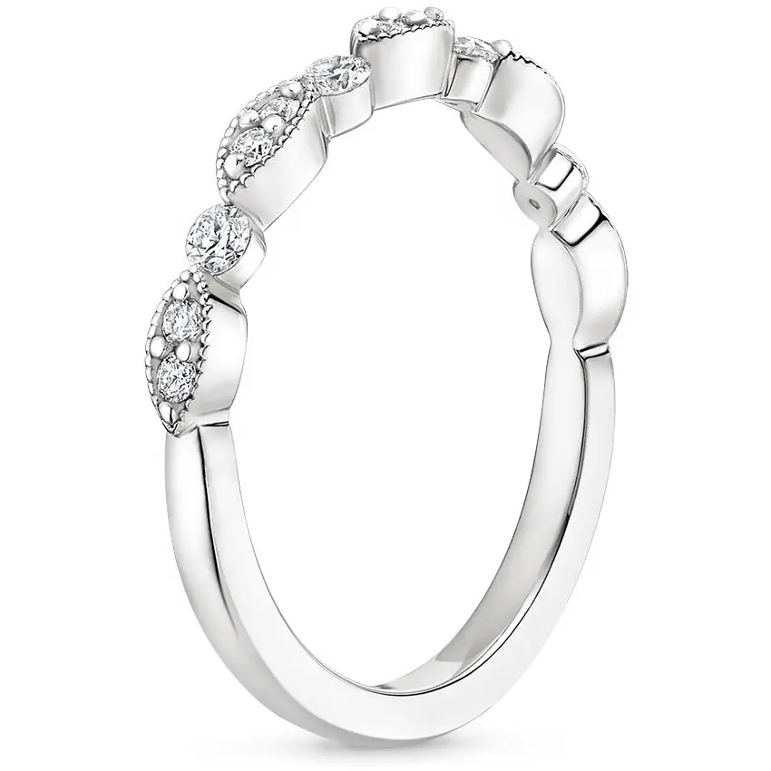 Delicate Cluster Bands Vriendin Gift Engagement Bands Simone Moissanite Diamant 10K Wit Goud Half Eternity Art Deco Ring