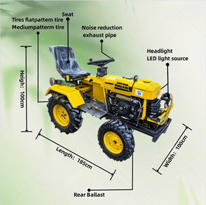 Mini Tractor de Ruedas de 12 HP y 2WD para Siembra en Jardín, Maquinaria Agrícola Pequeña a Diésel con Caja de Cambios/Bomba, Montable para Uso en Granja - Product Image 2