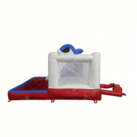 Parc de toboggan gonflable à thème de requin Lilytoys pour enfants Structure de jeu d'eau de rebond en PVC de style océan avec piscine et toboggan