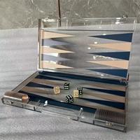 Jeu de Backgammon Acrylique Personnalisé Voyage de Luxe Grand Petit Plateau Translucide Haut de Gamme avec Surface de Jeu Durable