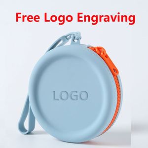Ultra Light Portable Silicone Zipper Key Case with Free Logo Engraving, Multifunctional Storage <b>Pouch</b> for Coins Earbuds Lipstick - Product Image 2