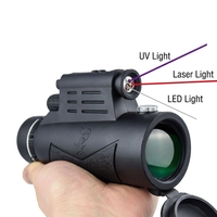 Waterproof High-quality 12x50 Monocular Telescope with Laser Light UV LED Light Compact and Portable