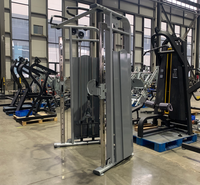 Appareil d'entraînement multifonctionnel commercial à double poulie réglable pour exercices de bras et de poitrine, avec pile de poids de 80-120*2 kg