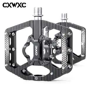 CXWXC 2 1 자전거 잠금 페달 알루미늄 미끄럼 방지 밀폐형 베어링 잠금 페달 액세서리