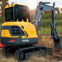 Excavator Hidrolik Crawler HX60A 6 Ton, Mesin Penggali Kompak dengan Bucket Standar untuk Proyek Pemindahan Tanah & Perkotaan
