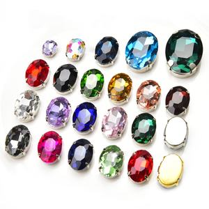 Ovaal Glas Naait Strass Met Gouden Klauwzetting Kristallen Knop Met Gaten Voor Kledingstukken Sieraden Trouwjurk Accessoires - Product Image 1