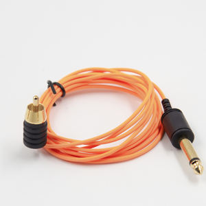 Clip de Clip para máquina de tatuaje, suministro de alimentación para máquina de tatuaje, de Gel de sílice suave, chapado en oro, macho a ángulo de 90 grados, RCA - Product Image 4