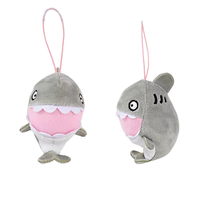 Petit porte-clés requin en peluche de 3 pouces série d'animaux sous-marins amusants poupées de machine à griffes personnalisées