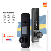 Serrure Intelligente KROVI DS03 OEM ODM pour Porte en Bois avec Déverrouillage par Empreinte Digitale, Carte d'Identité et Mot de Passe pour Appartement, Hôtel, Famille